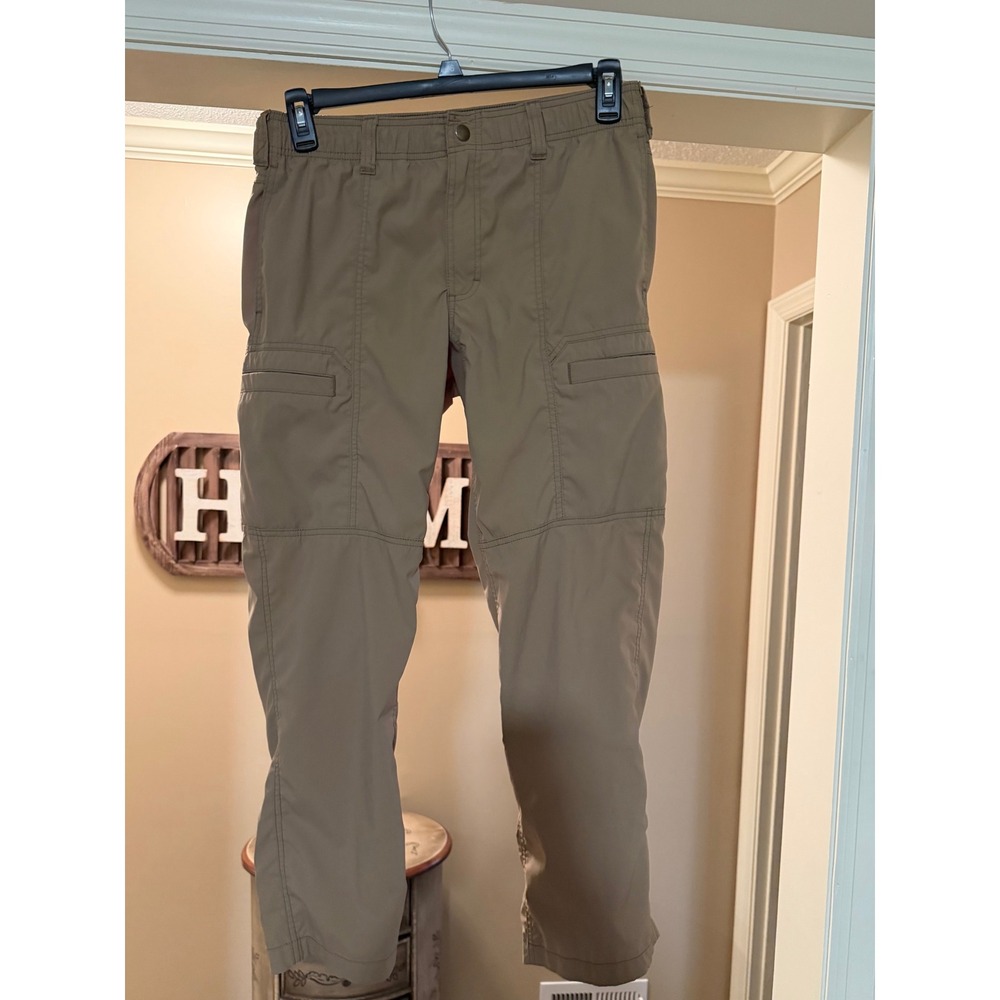 Duluth Trading Co Mens Standard Fit Cargo Pants Tan Nylon Spandex 32x30